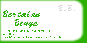 bertalan benya business card